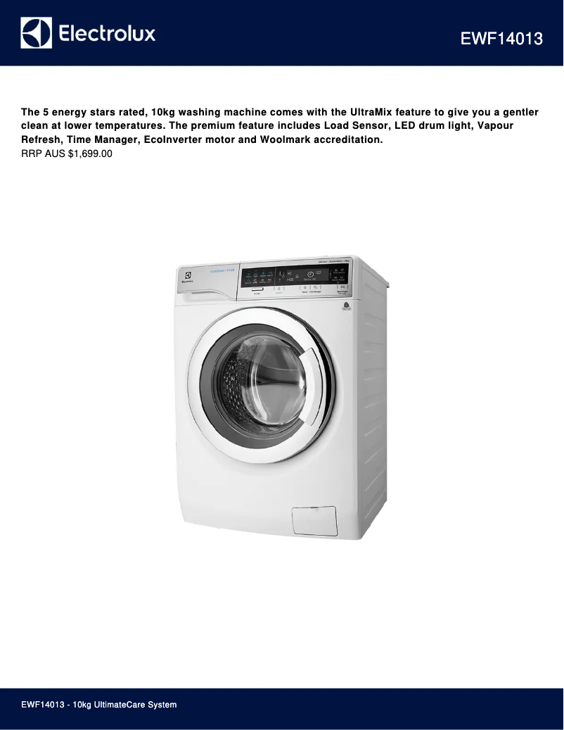 Image de la première page du manuel de l'appareil EWF14013