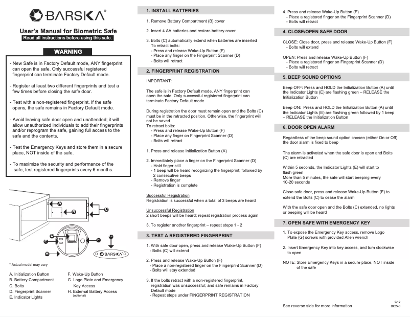 Page n°1 - Manuel utilisateur Barska AX11620