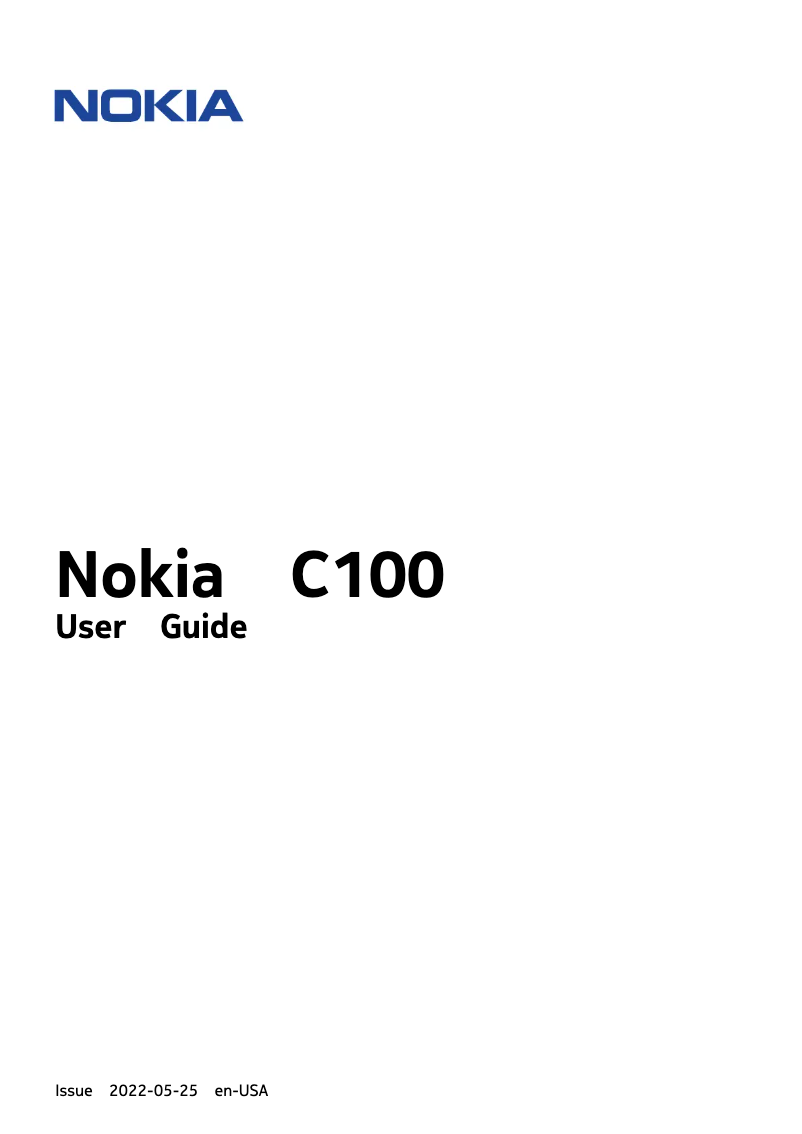 Page 1 de la notice Manuel utilisateur Nokia C100