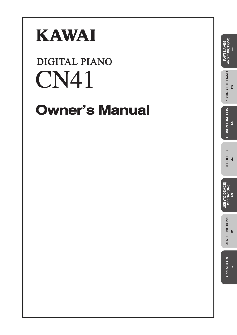 Page n°1 - Manuel utilisateur Kawai CN41