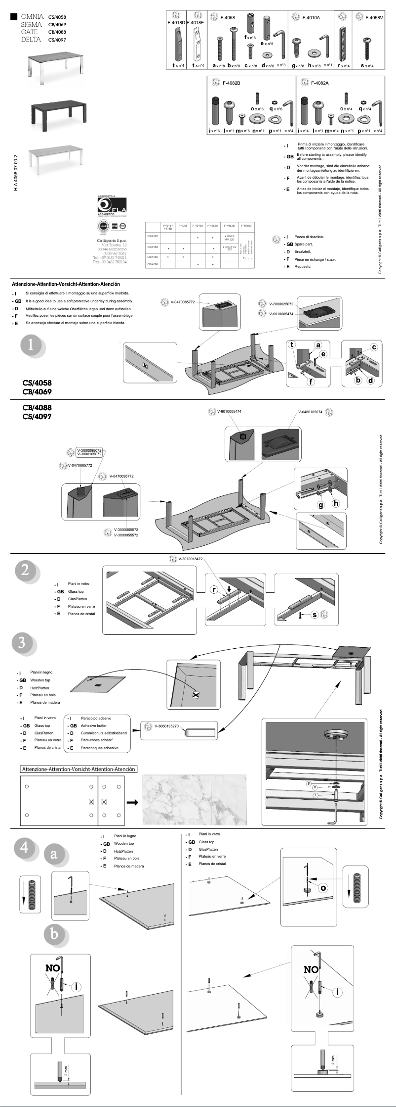 Page 1 de la notice Manuel utilisateur Calligaris .com Gate