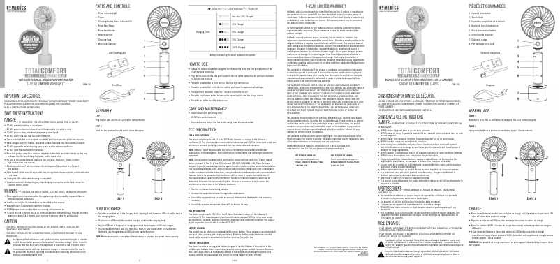 Page 1 de la notice Manuel utilisateur Homedics Total Comfort FAN-150
