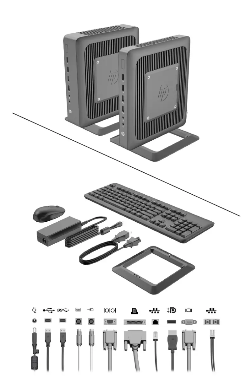 Page 1 de la notice Guide d'installation HP t620 PLUS