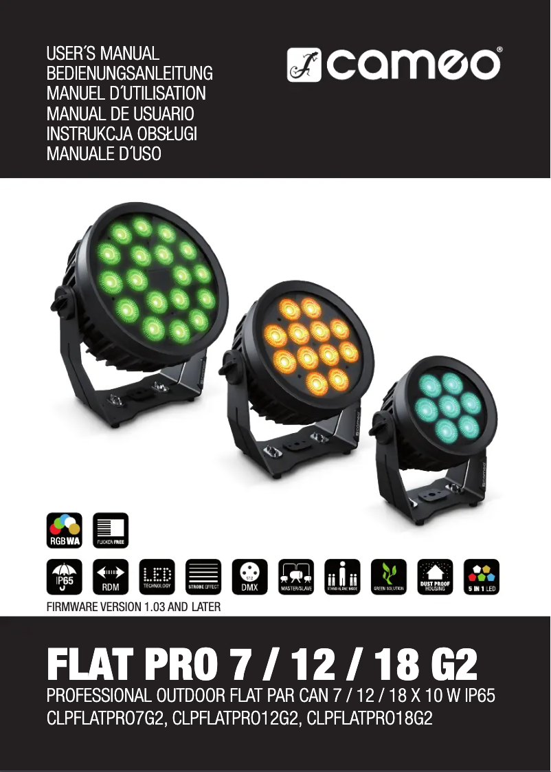 Page n°1 - Manuel utilisateur Cameo FLAT PRO 12 G2