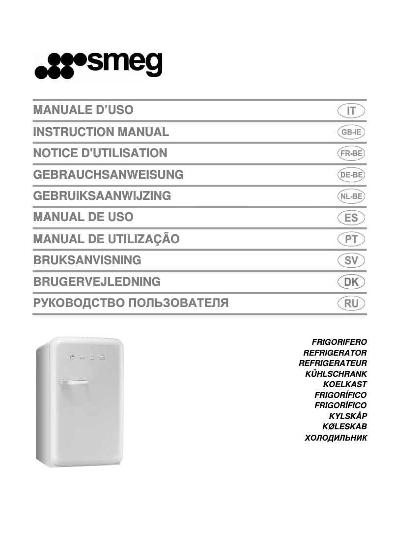 Page 1 de la notice Manuel utilisateur Smeg FAB5LNE