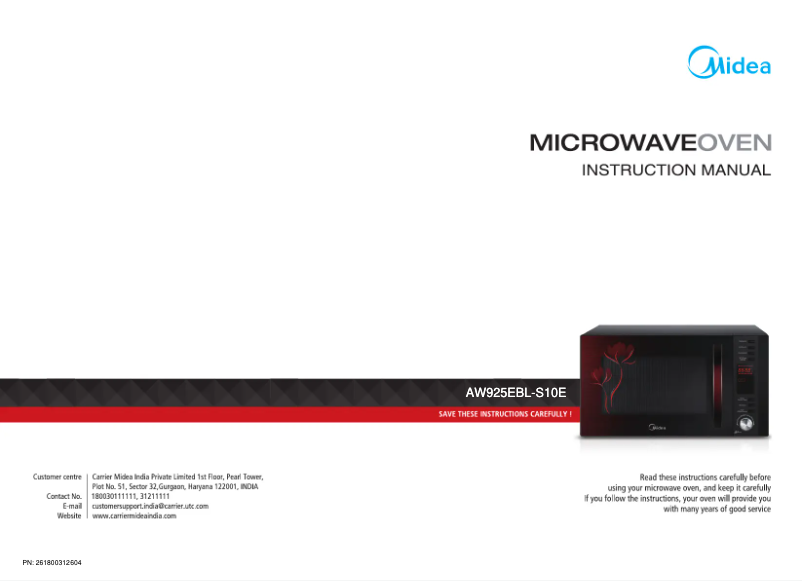 Page 1 de la notice Manuel utilisateur Midea AW925EBL-S10E