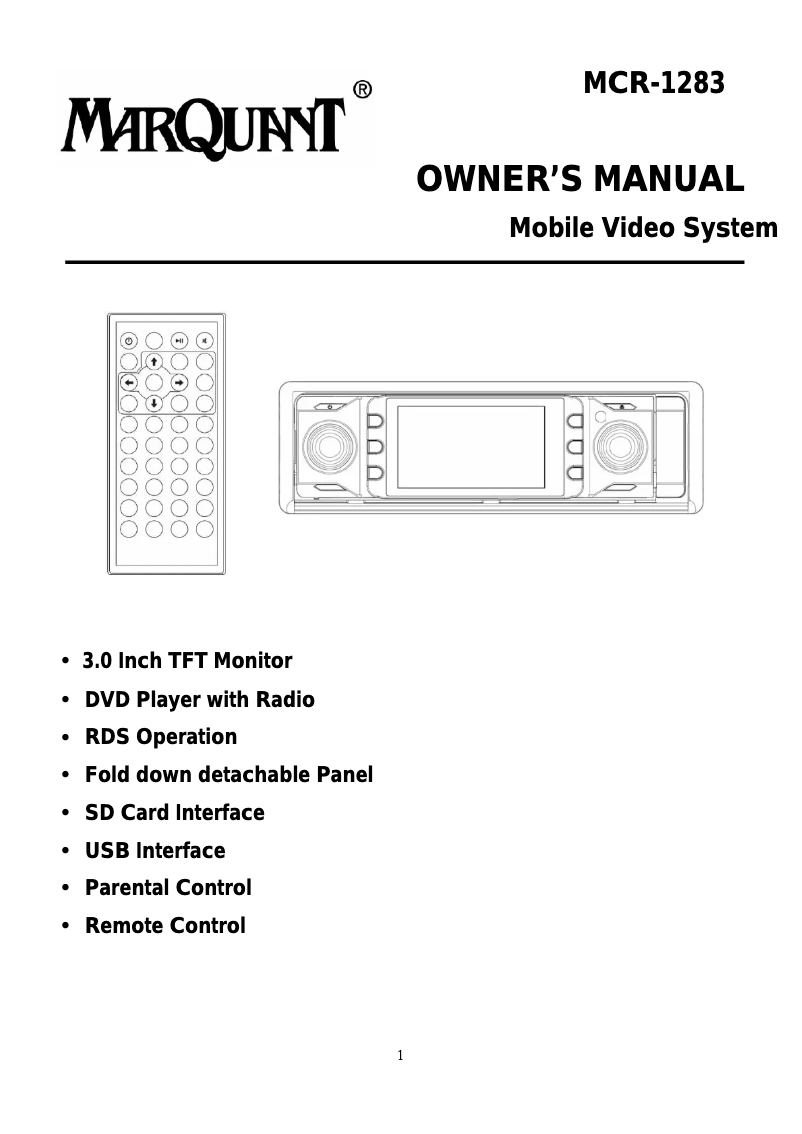 Página 1 del manual Manual de usuario Marquant MCR-1283