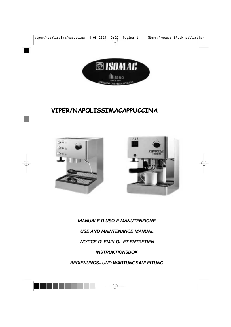 Image de la première page du manuel de l'appareil Cappuccina
