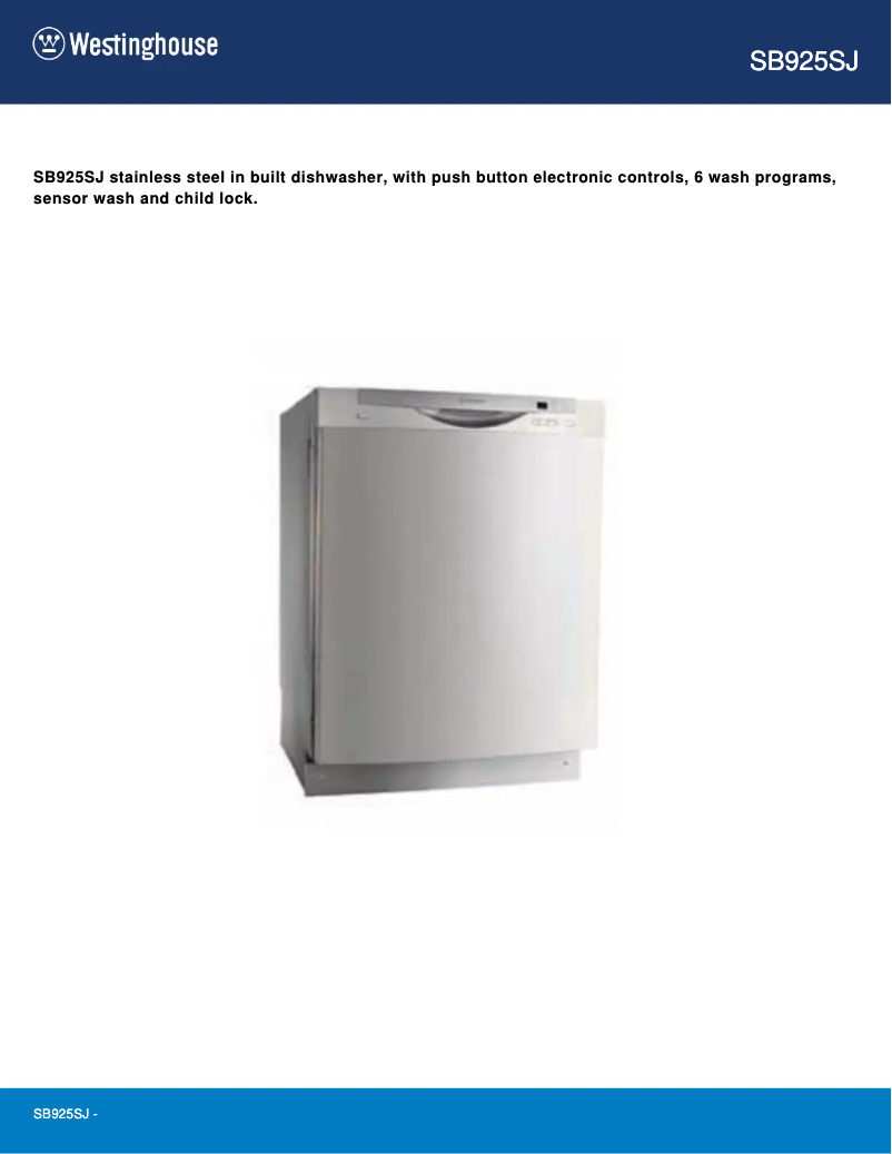 Image de la première page du manuel de l'appareil SB925SJ