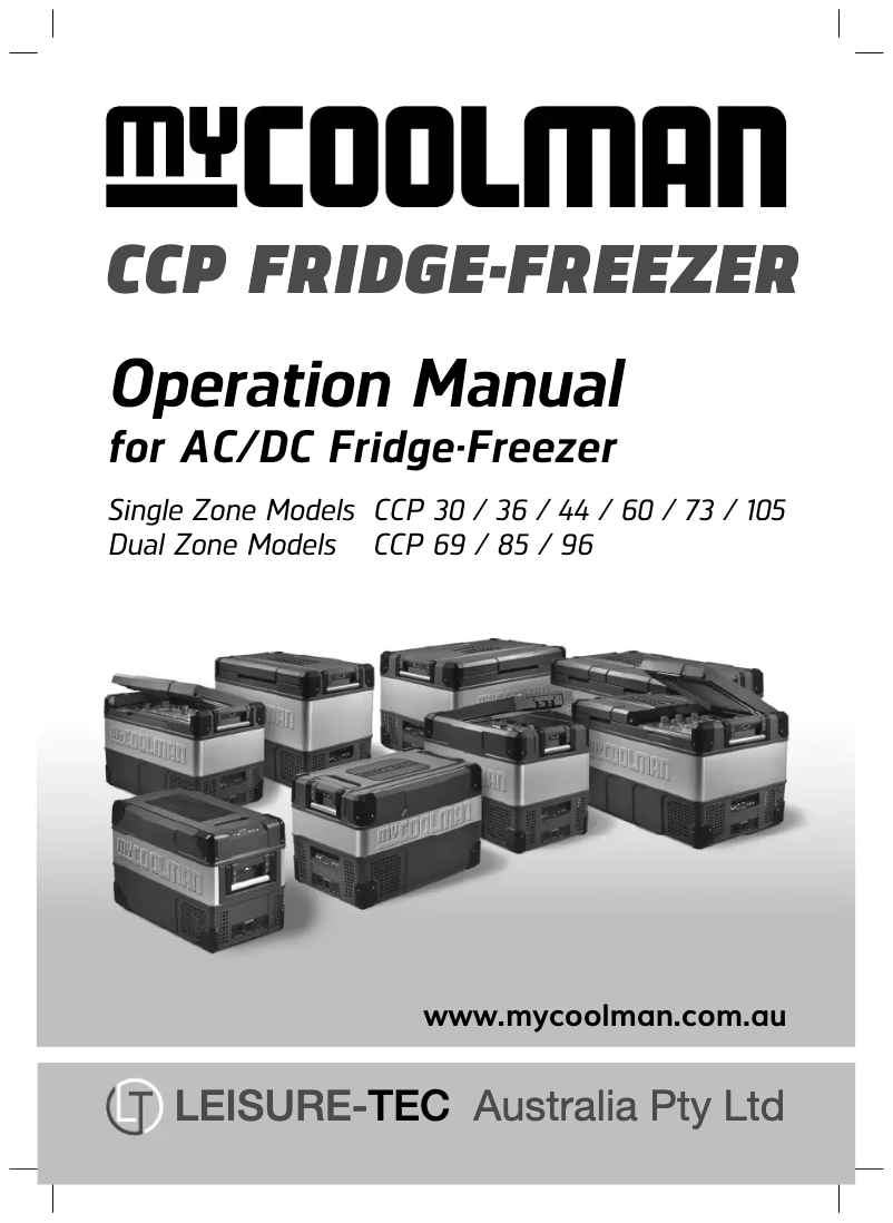 Page n°1 - Manuel utilisateur Mycoolman CCP30