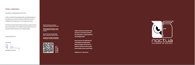 Page 1 de la notice Manuel utilisateur Noctua NF-A12x15 FLX