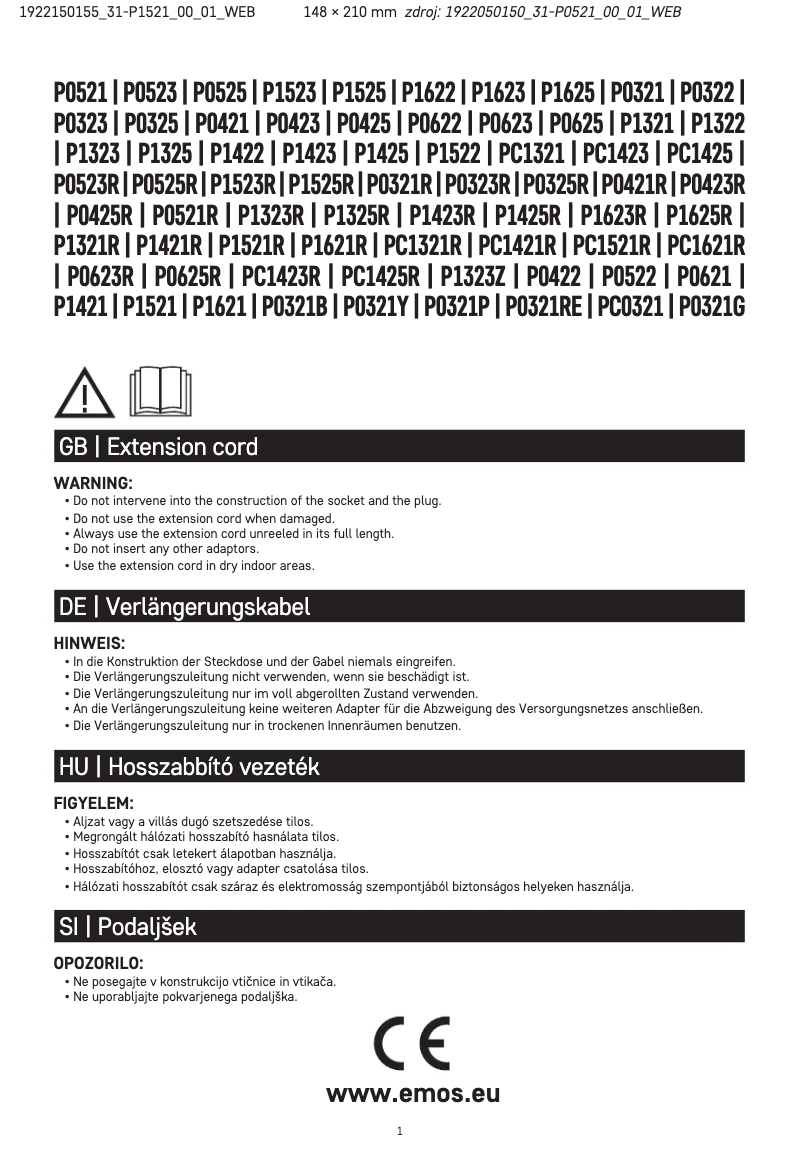 Página 1 del manual Manual de usuario Emos P1521