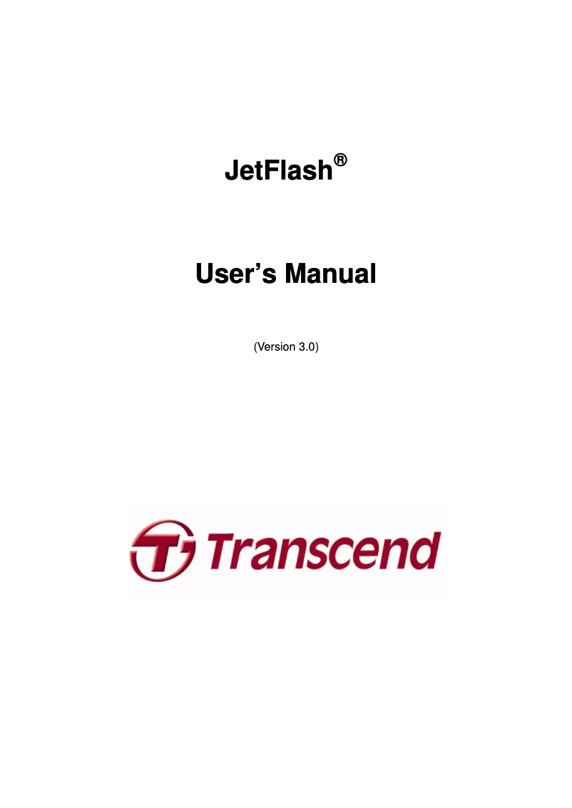 Page 1 de la notice Manuel utilisateur Transcend JetFlash 330