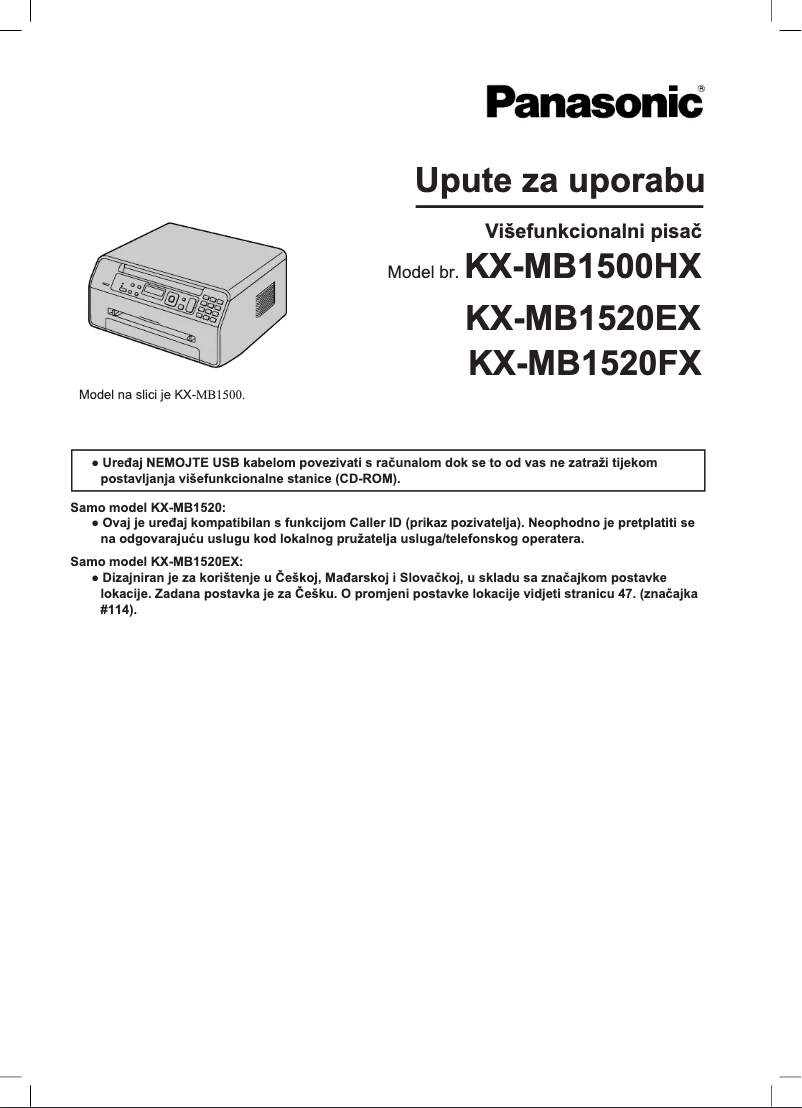 Page 1 de la notice Manuel utilisateur Panasonic KX-MB1520FX