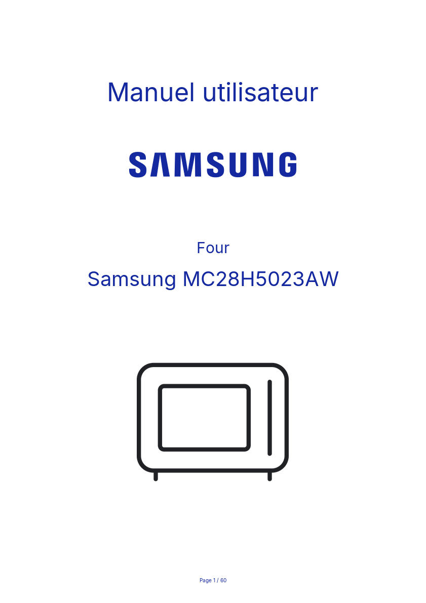 Page n°1 - Manuel utilisateur Samsung MC28H5023AW