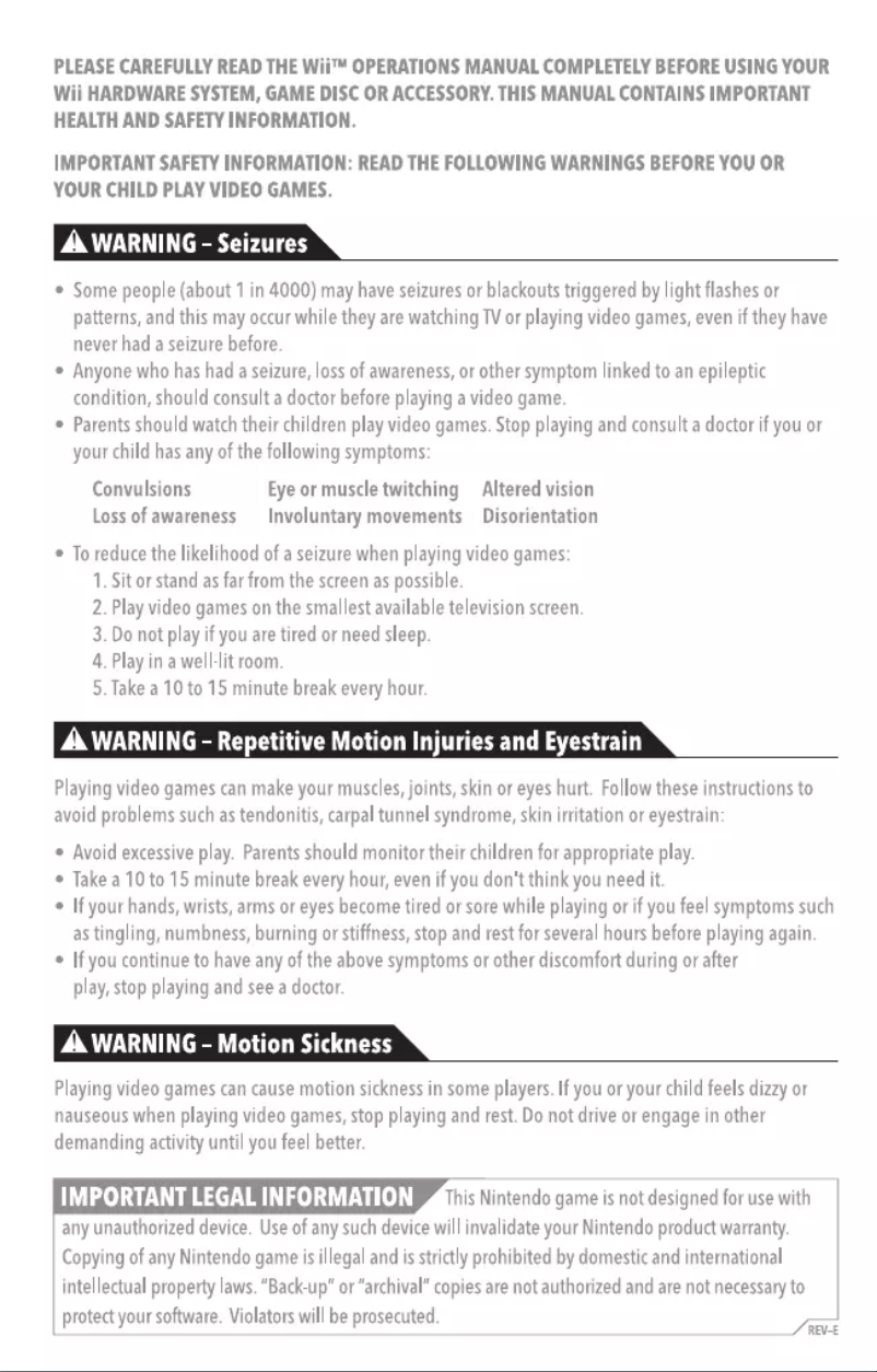 Page 1 de la notice Manuel utilisateur Nintendo Sonic and the Secret Rings (Wii)