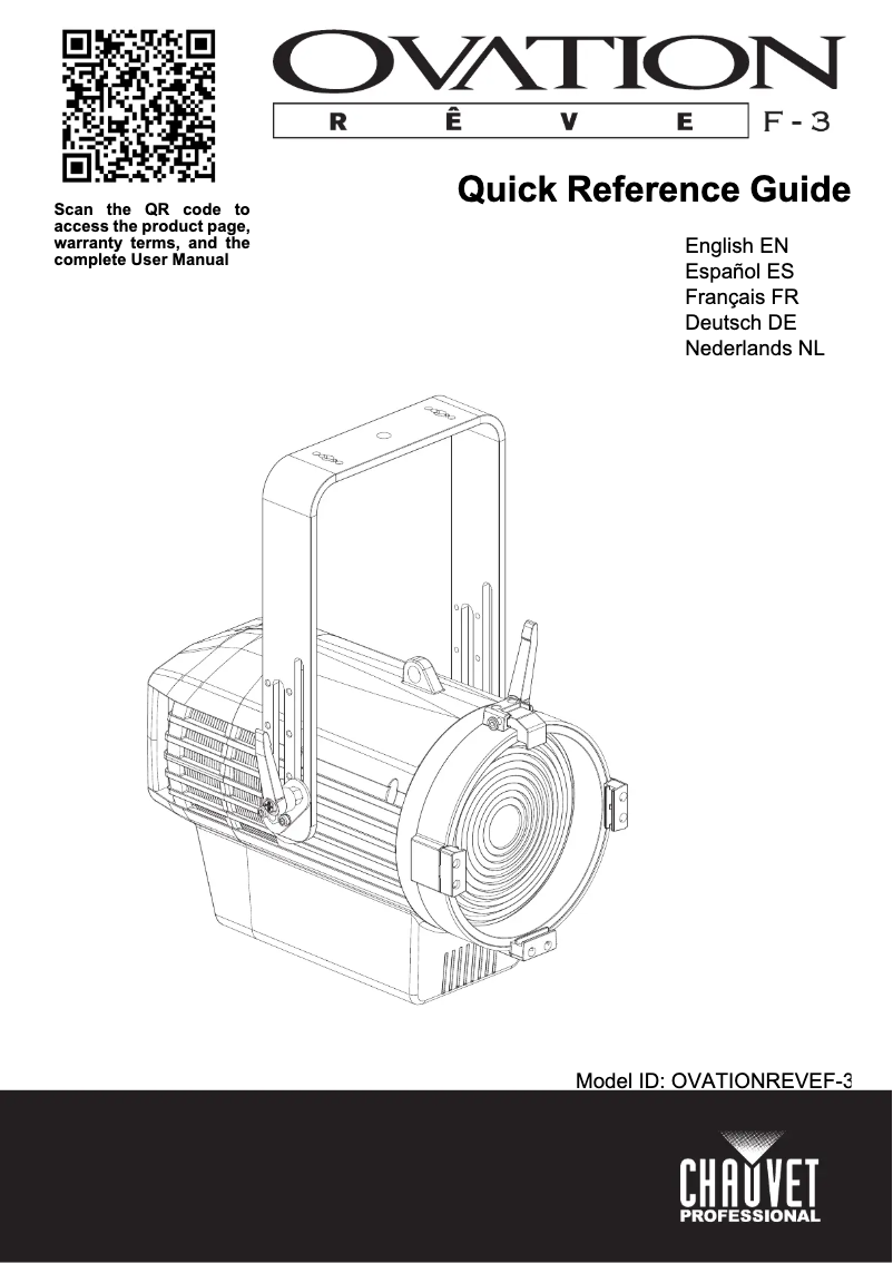 Page 1 de la notice Manuel utilisateur Chauvet Ovation Rêve F-3