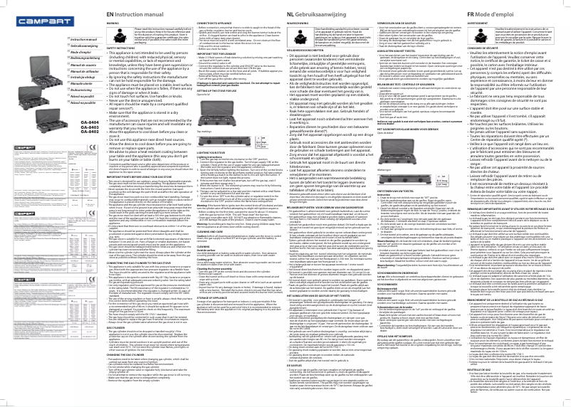 Page 1 de la notice Manuel utilisateur TriStar GA-8403
