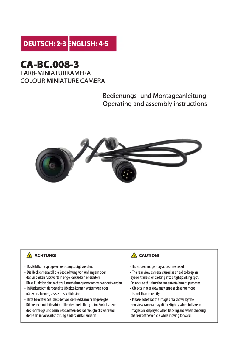 Page 1 de la notice Manuel utilisateur Pioneer CA-BC.008-3