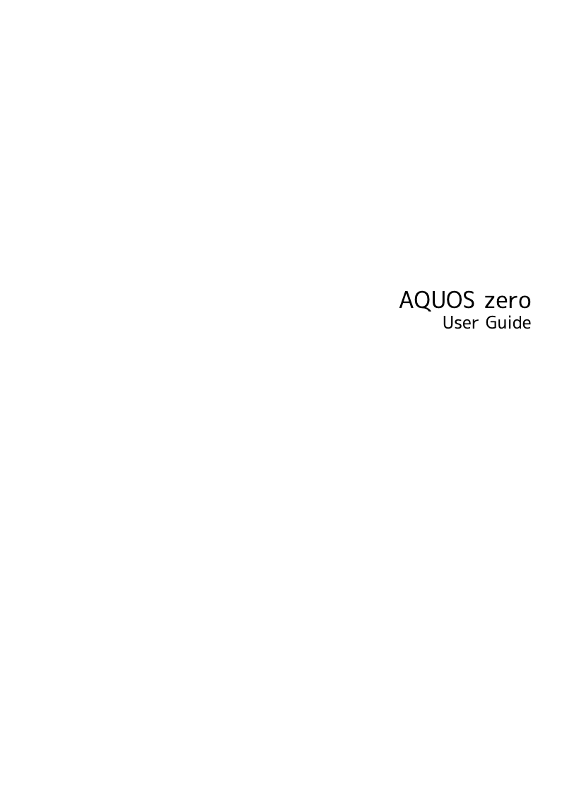 Image de la première page du manuel de l'appareil Aquos Zero