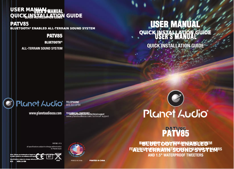 Page n°1 - Manuel utilisateur Planet Audio PATV85