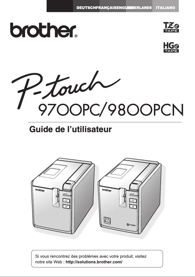 Page 1 de la notice Manuel utilisateur Brother P-touch PT-9800PCN