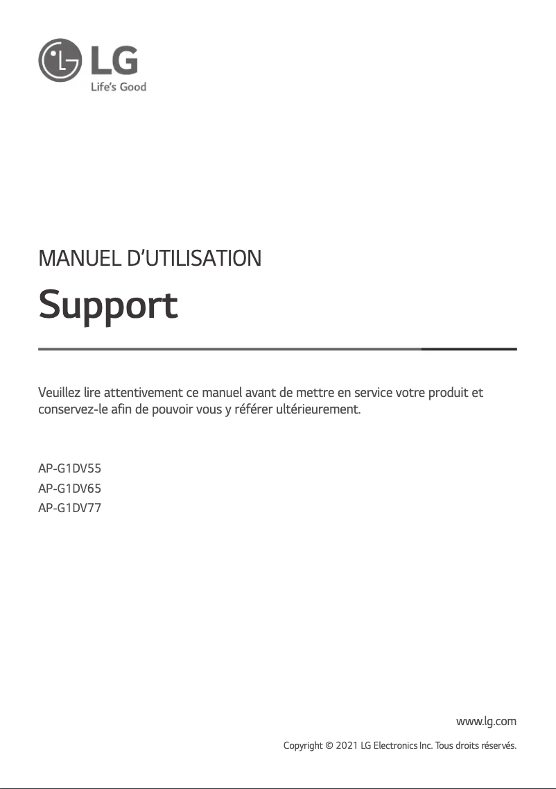 Página 1 del manual Manual de usuario LG AP-G1DV65