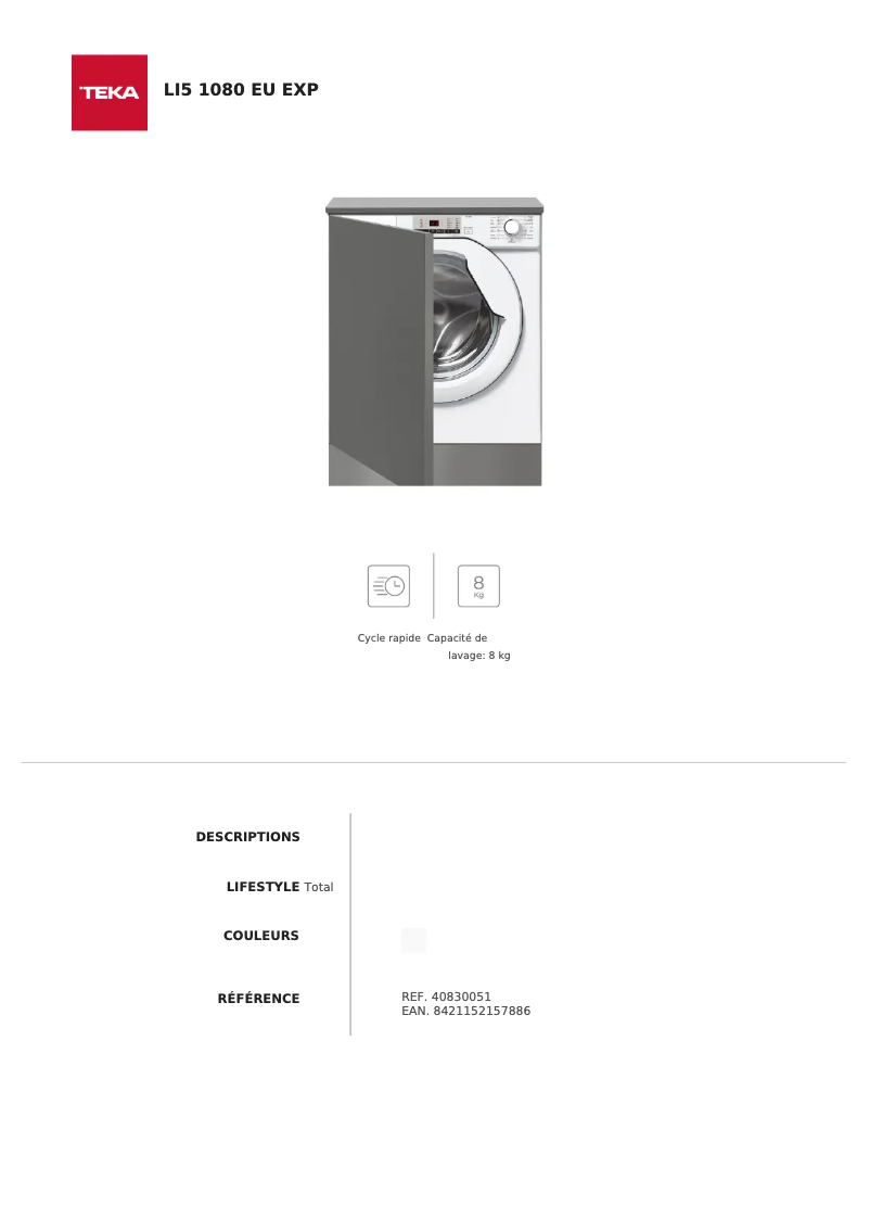 Image de la première page du manuel de l'appareil LI5 1080