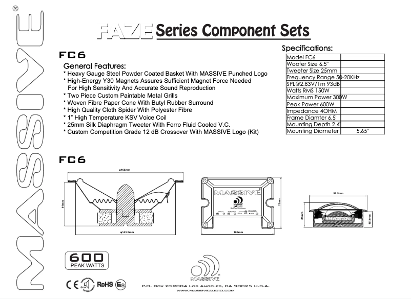 Page 1 de la notice Manuel utilisateur Massive FC6