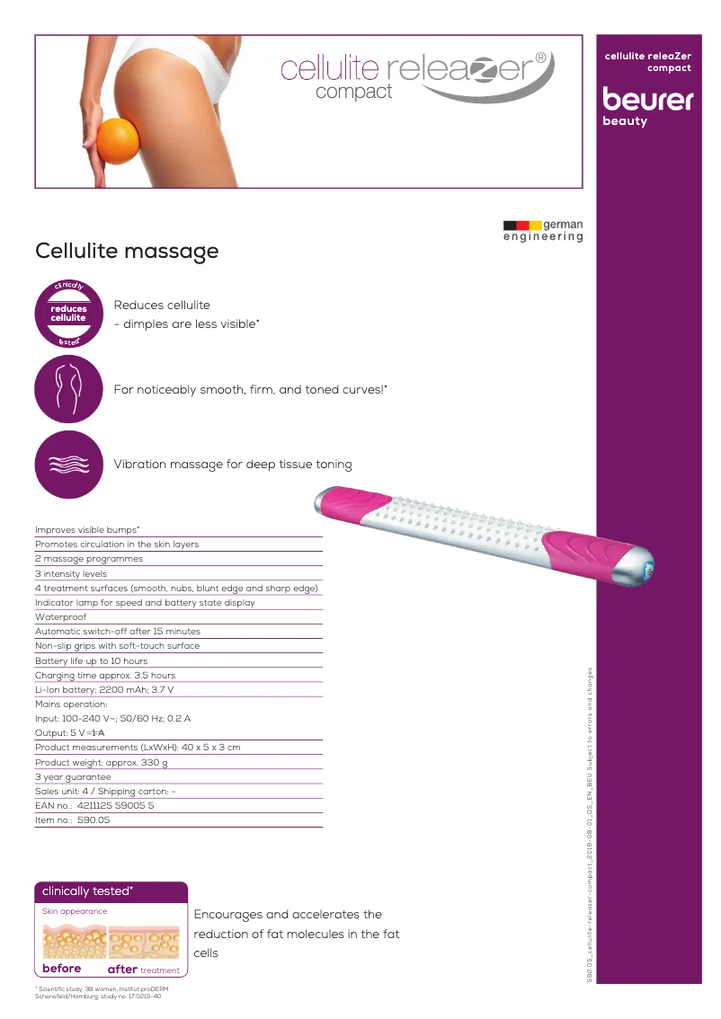 Image de la première page du manuel de l'appareil Cellulite releaZer