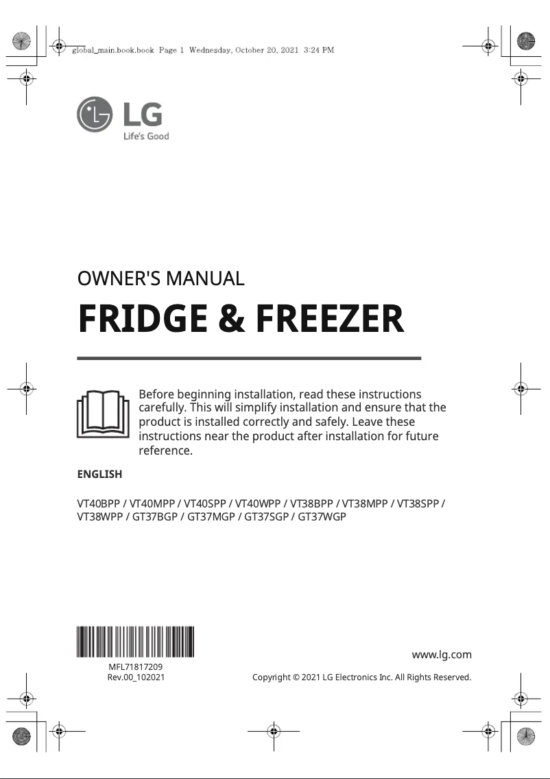 Image de la première page du manuel de l'appareil VT40SPP