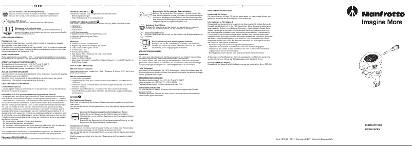 Page 1 de la notice Manuel utilisateur Manfrotto MVR901ECEX