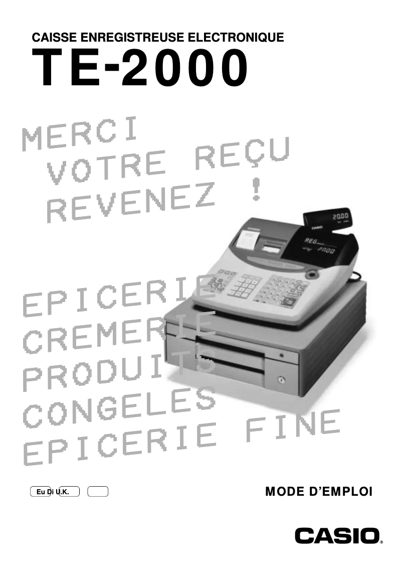 Page 1 de la notice Manuel utilisateur Casio TE-2000