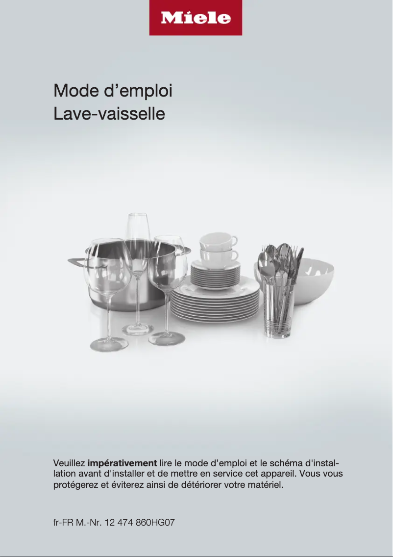 Page n°1 - Manuel utilisateur Miele G 7265 SCVi XXL