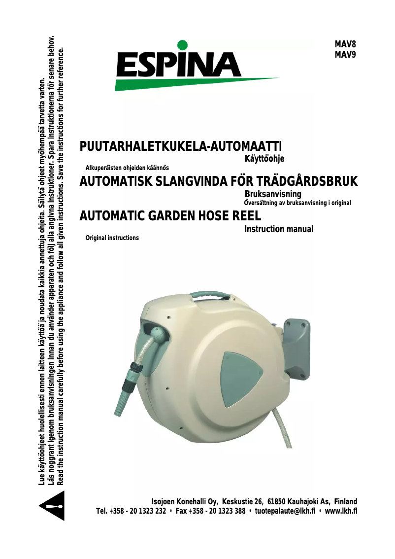 Page 1 de la notice Manuel utilisateur Espina MAV9