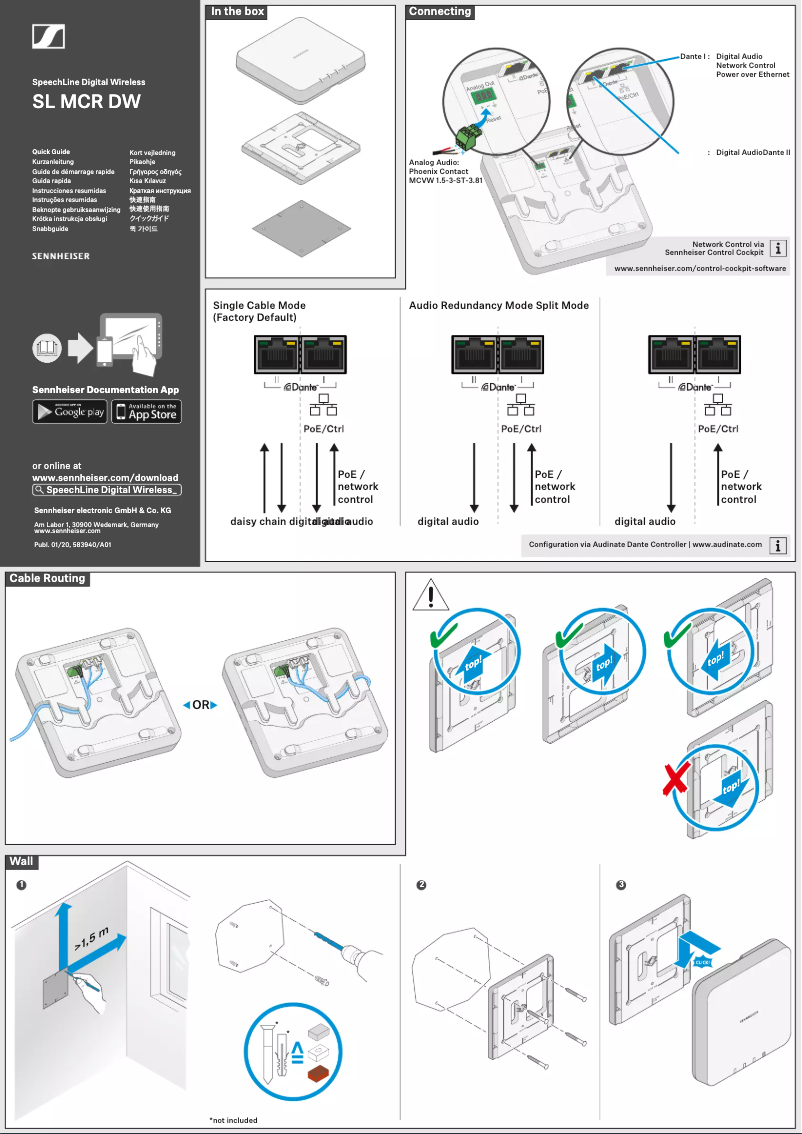Page 1 de la notice Manuel utilisateur Sennheiser SL MCR DW