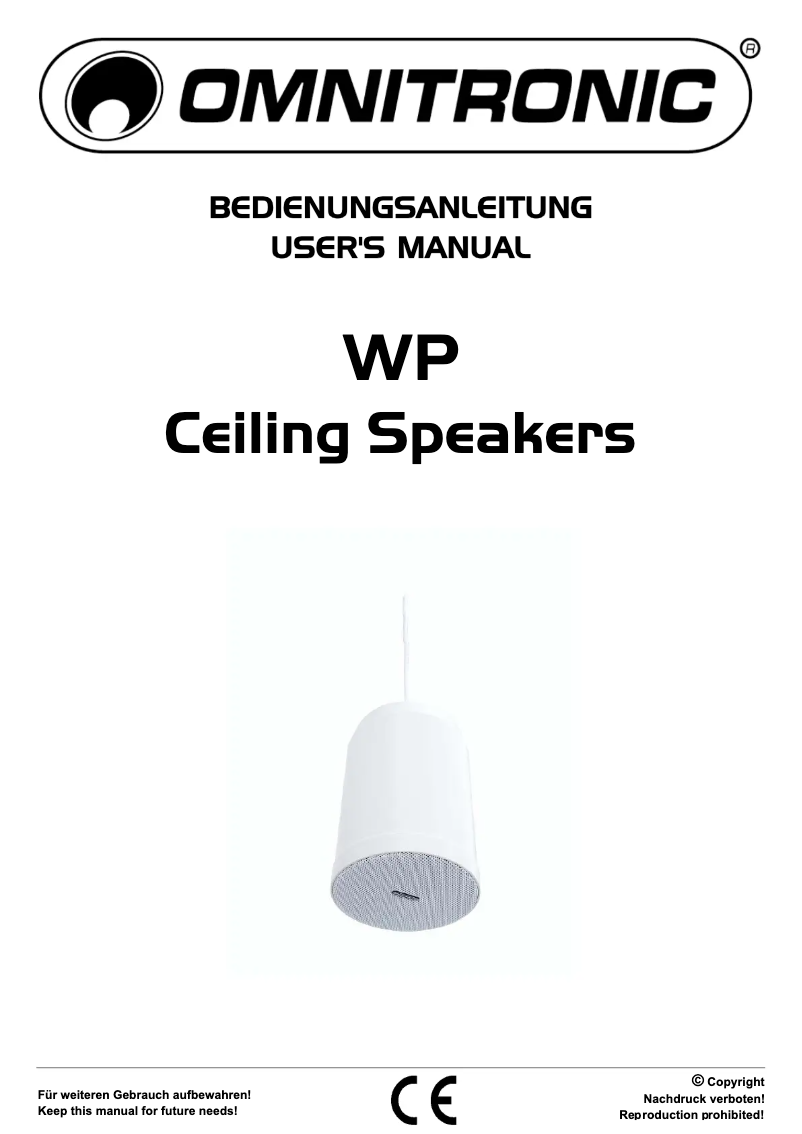 Page 1 de la notice Manuel utilisateur Omnitronic WP-10W