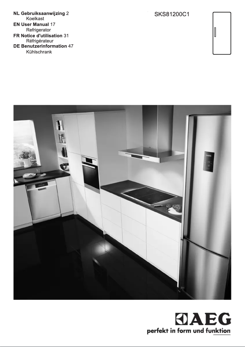 Page n°1 - Manuel utilisateur AEG SKS81200C1