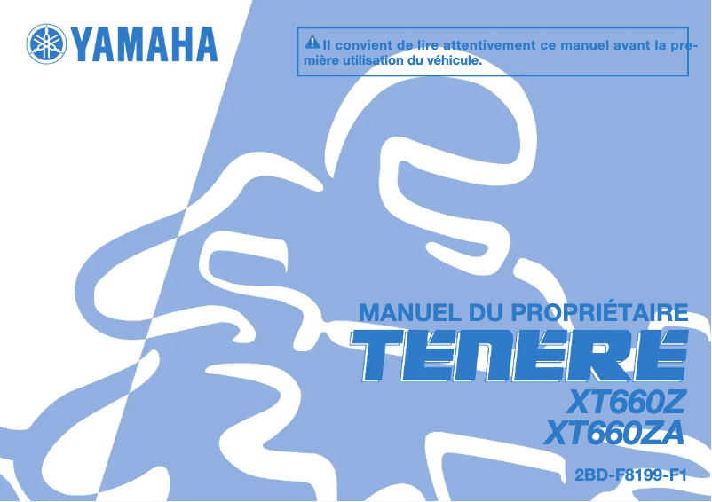 Page 1 de la notice Manuel utilisateur Yamaha XT660Z (2015)