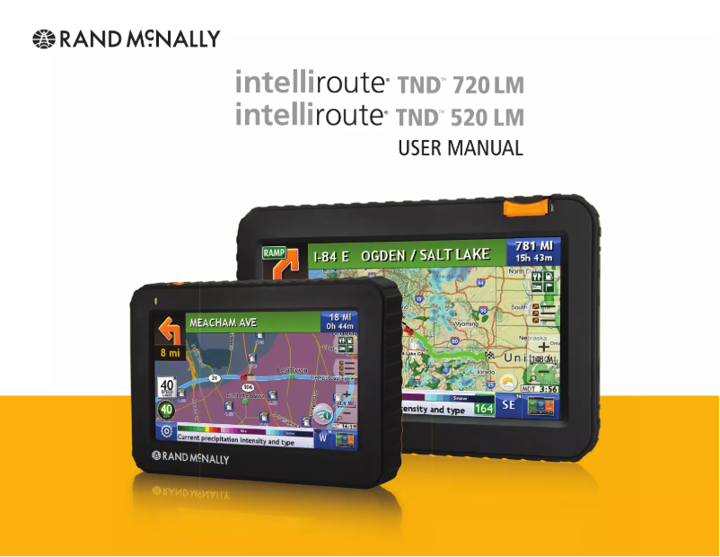 Page n°1 - Manuel utilisateur Rand McNally IntelliRoute TND 720 LM