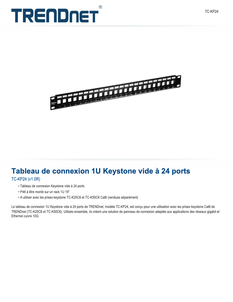 Page n°1 - Fiche technique TRENDnet TC-KP24