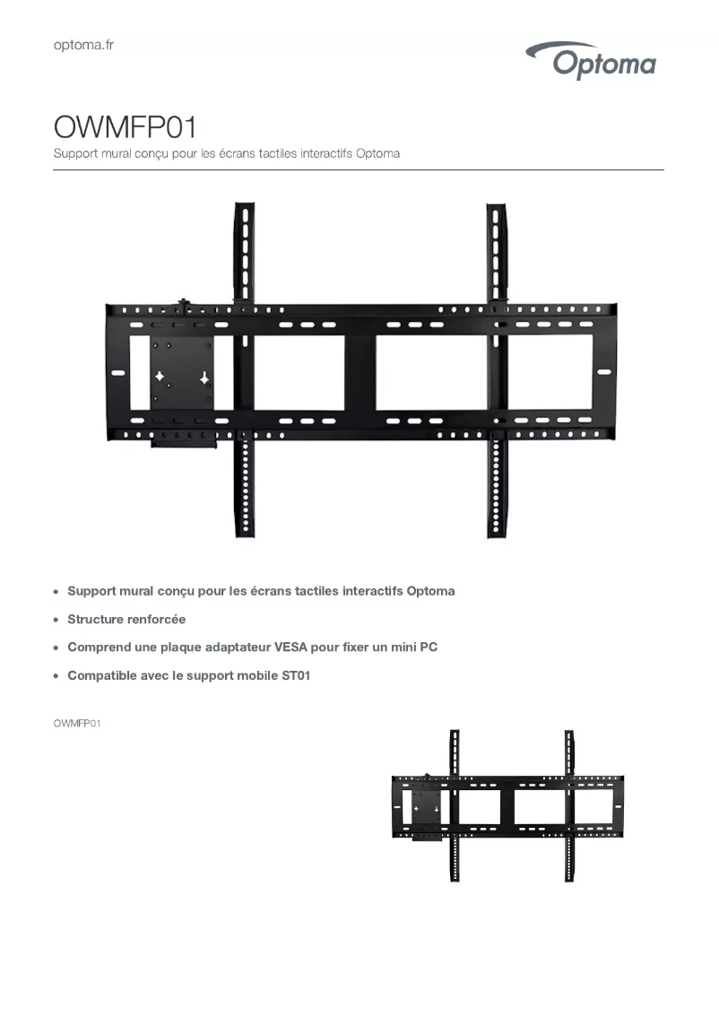 Page 1 de la notice Manuel utilisateur Optoma OWMFP01