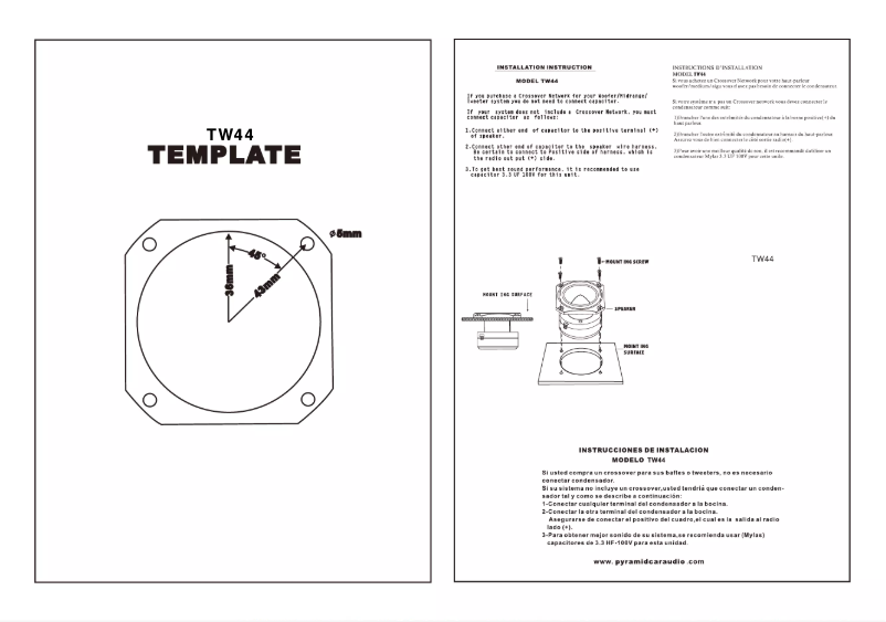 Page 1 de la notice Manuel utilisateur Pyramid TW44
