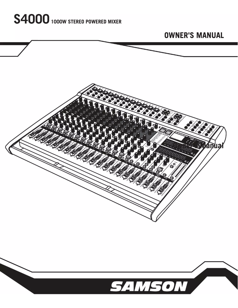 Page n°1 - Manuel utilisateur Samson S4000
