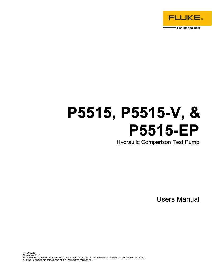 Página 1 del manual Manual de usuario Fluke P5515