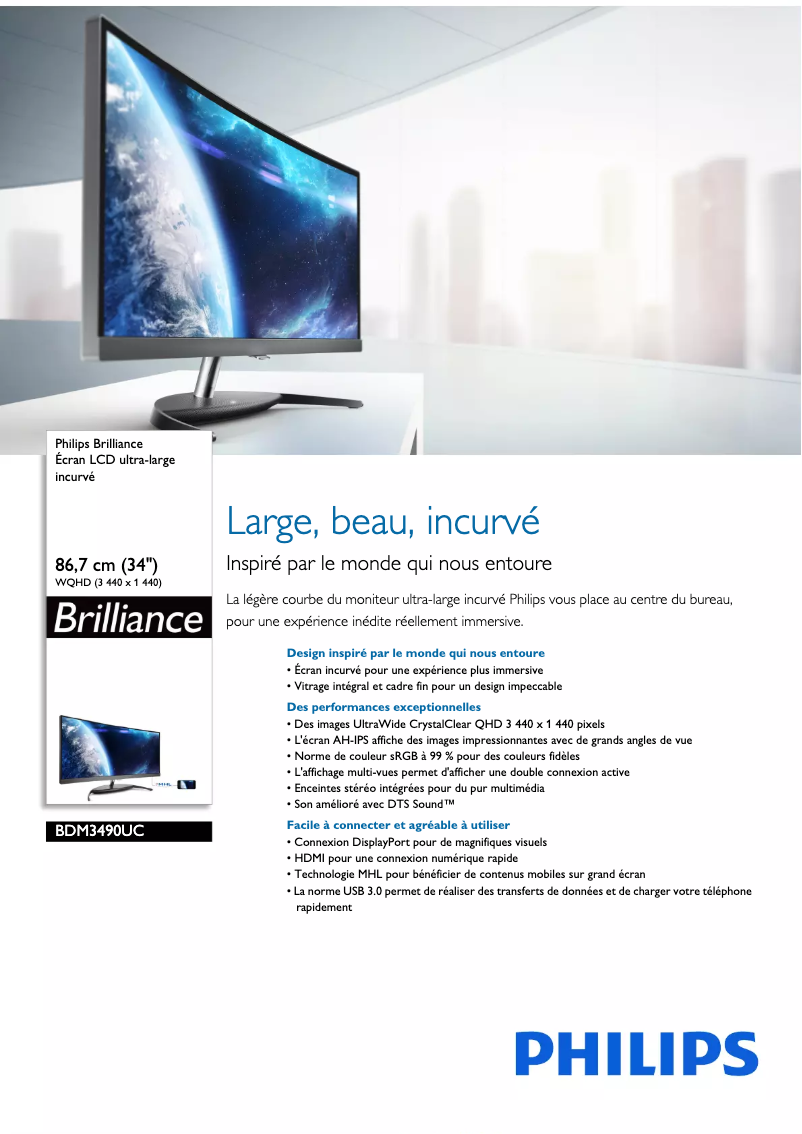 First page image of the manual for Brilliance BDM3490UC