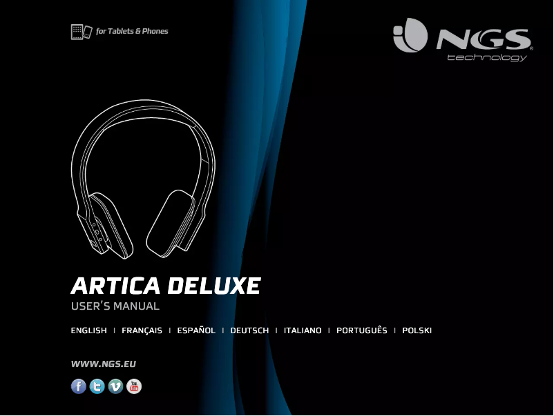 Page 1 de la notice Manuel utilisateur NGS Black Artica Deluxe