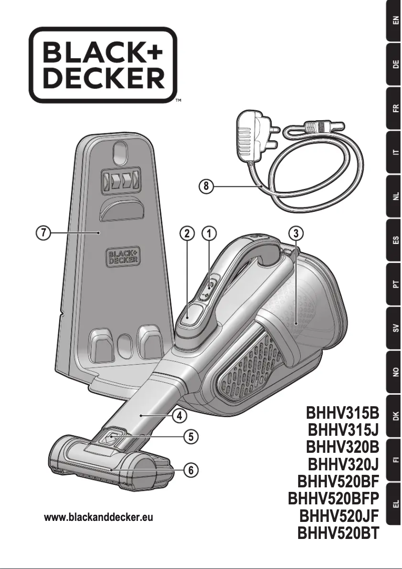 Image de la première page du manuel de l'appareil Dustbuster BHHV520BT