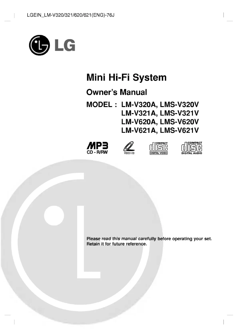 Page 1 de la notice Manuel utilisateur LG LM-V320A