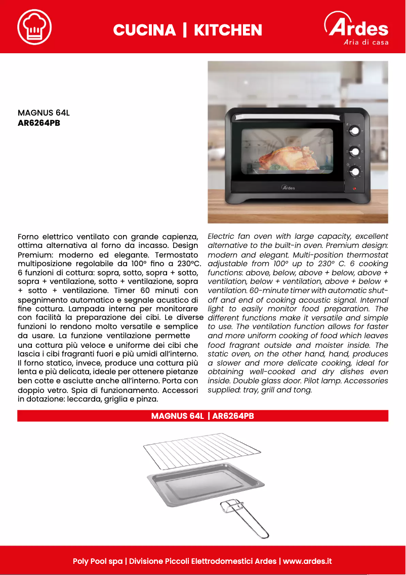 Página 1 del manual Ficha técnica Ardes AR6264PB